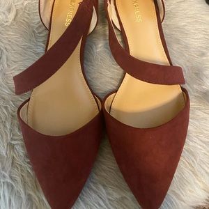 Express flats burgundy brand new size 8